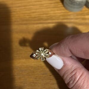 Elegant Gold and Silver Floral Ring